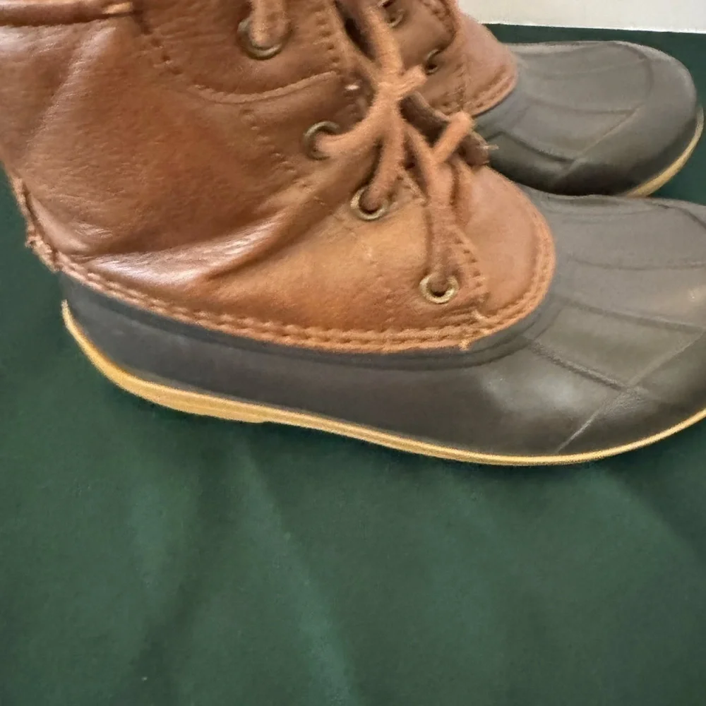 Brown and Dark Gray Sperry’s Size 1